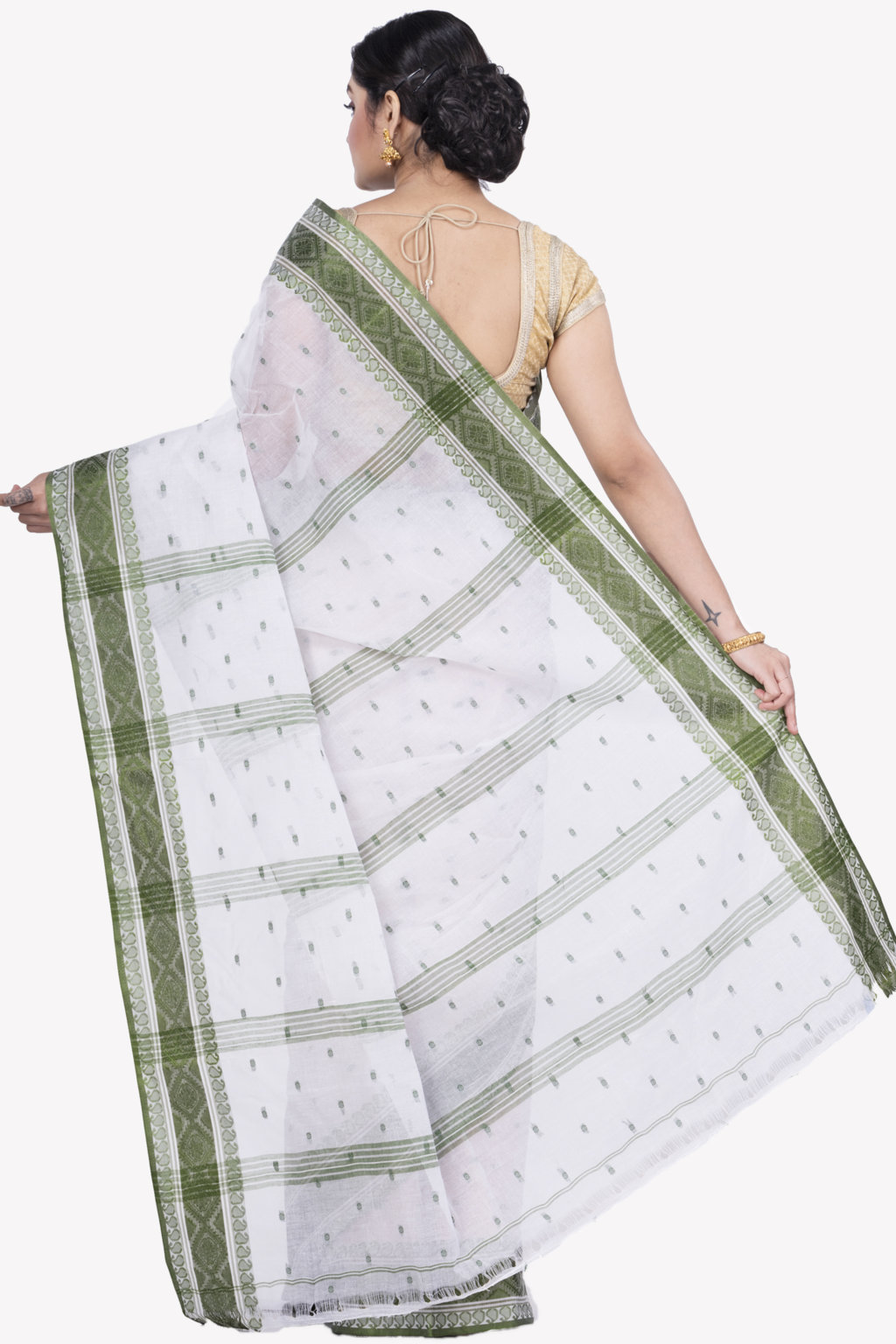 Green Pure Cotton Boysko_Tant Tant Saree (843)